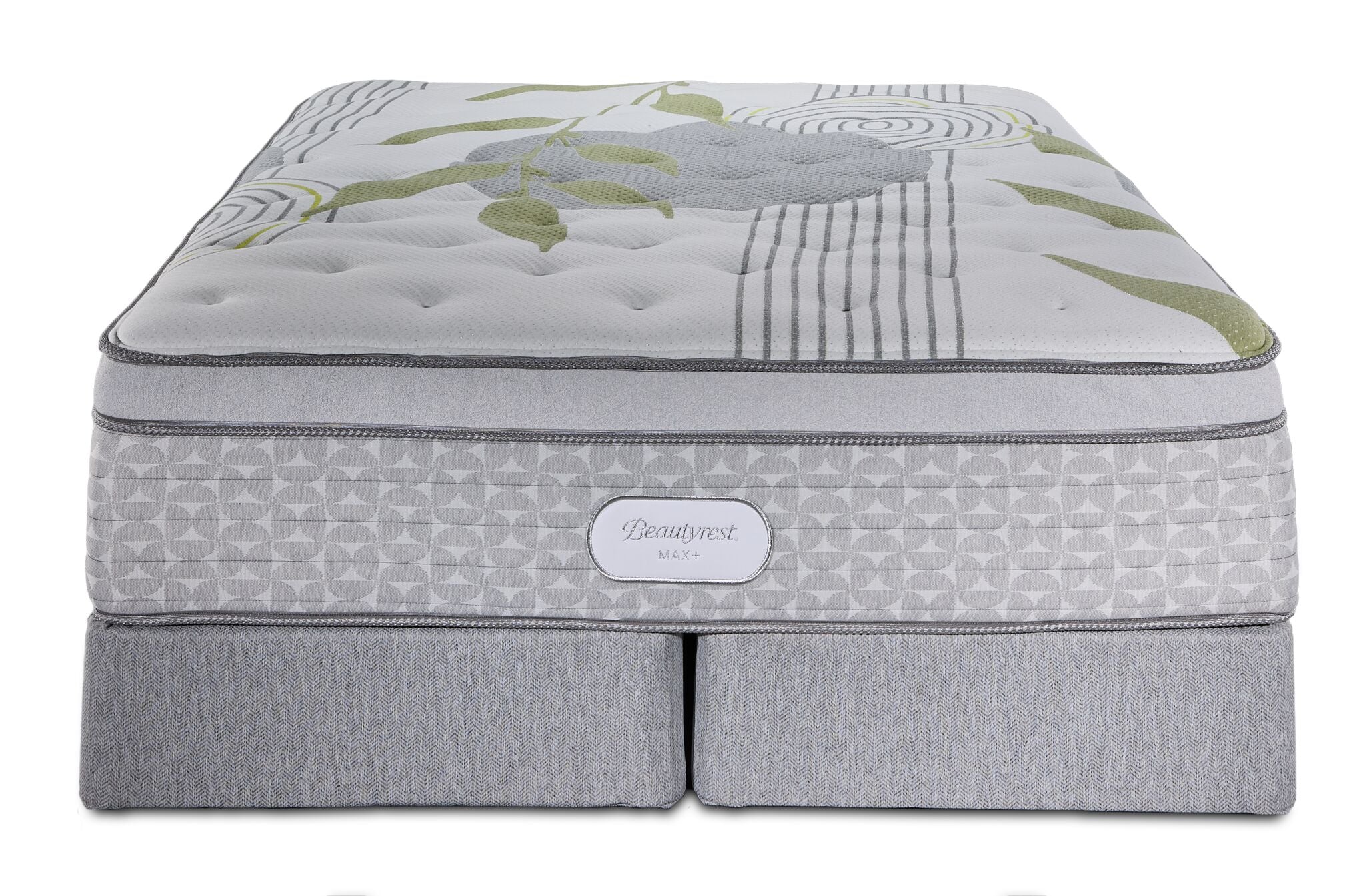Beautyrest Max+ Valley Pillow Top Plush King Mattress and Split Boxspring Set