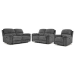 Vandelay Power Reclining Sofa, Loveseat and Chair Set - Grey
