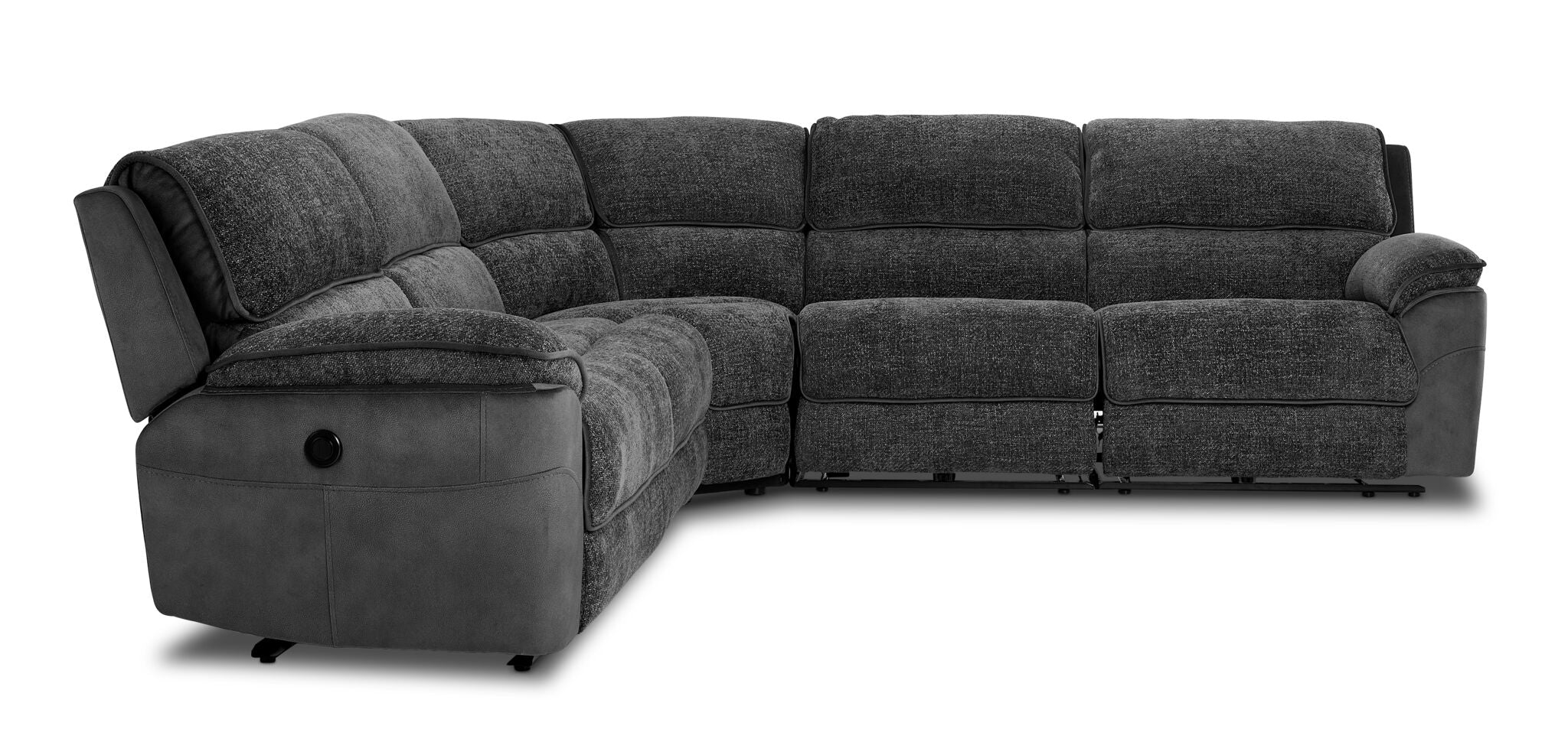 Vandelay 5-Piece Dual Power Reclining Sectional - Grey