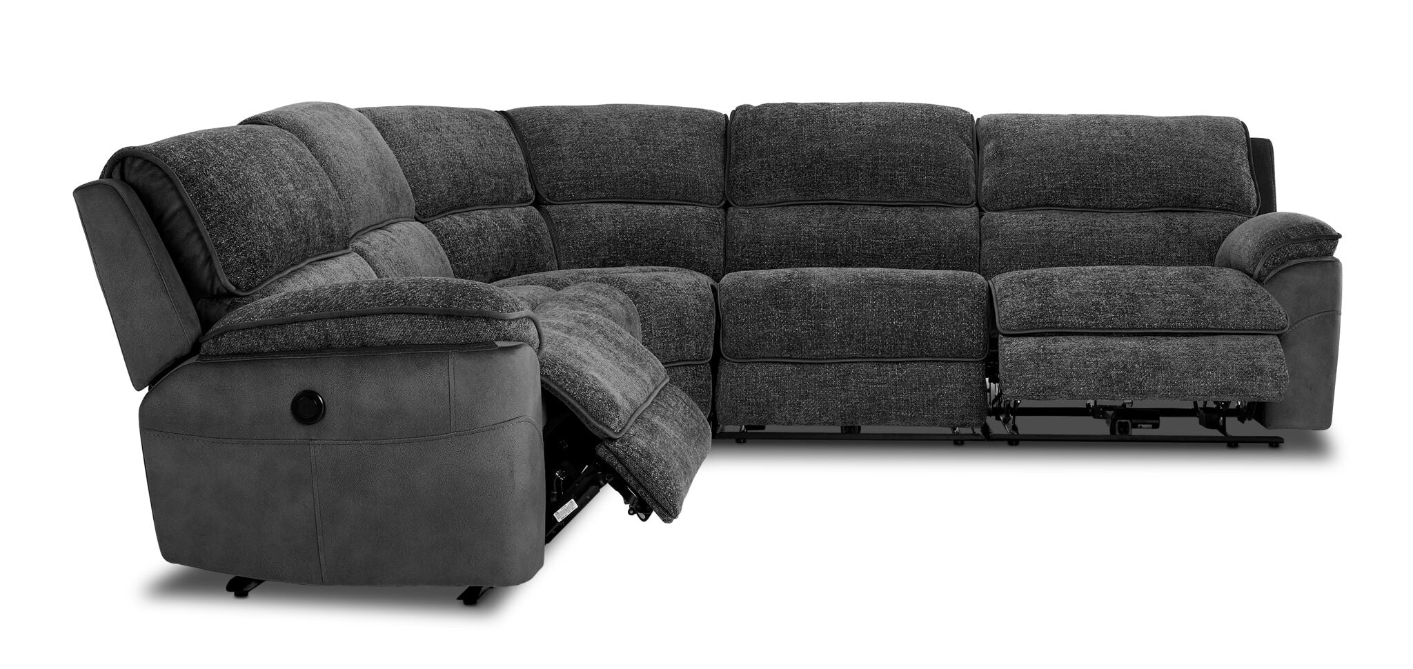 Vandelay 5-Piece Dual Power Reclining Sectional - Grey