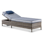 Veranda Outdoor Lounger - Grey, Blue