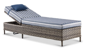 Veranda Chaise longue de jardin – gris, bleu