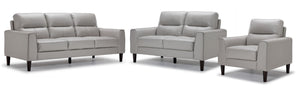 Verissimo Ens. Sofa, causeuse et fauteuil en cuir - argent
