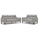 Verissimo Leather Sofa and Loveseat Set - Silver