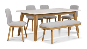 Vida Salle à manger 6 mcx – beige naturel, gris