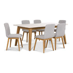 Vida 7 - Piece Dining Set - Natural Beige, Grey