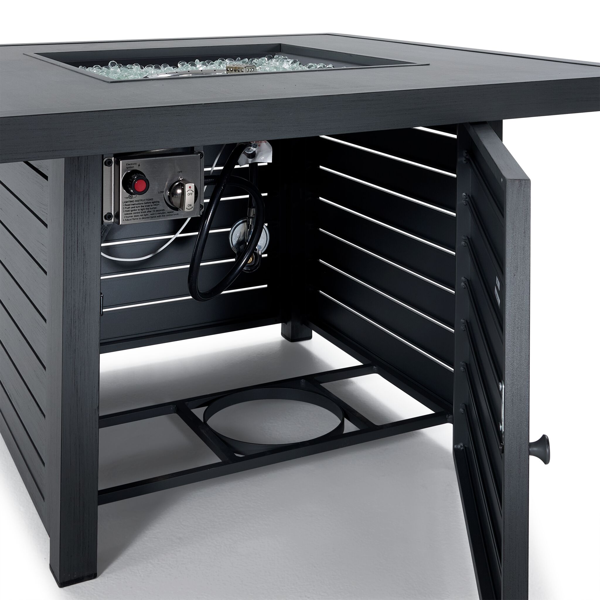 West Lake 2-Piece Square Fire Pit - Grey