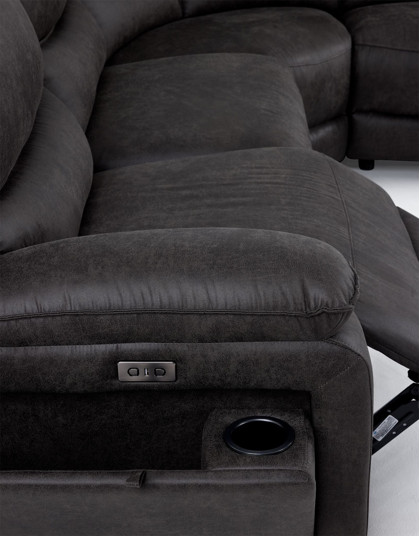 Weston 5-Piece Power Reclining Sectional with Console - Granite