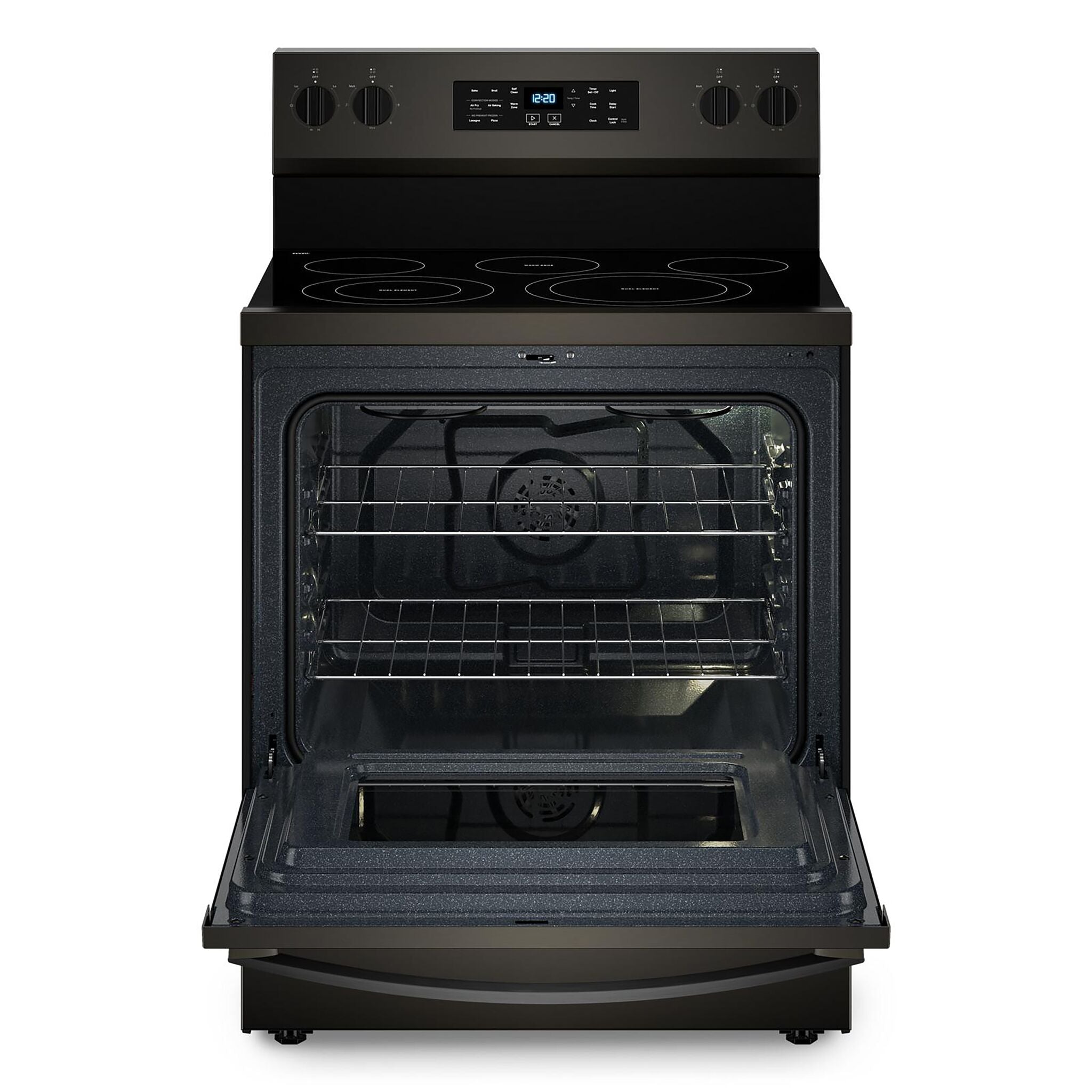 Whirlpool Print Resistant Black Stainless Electric Freestanding Range (5.3 Cu.Ft.) - YWFES5030RV