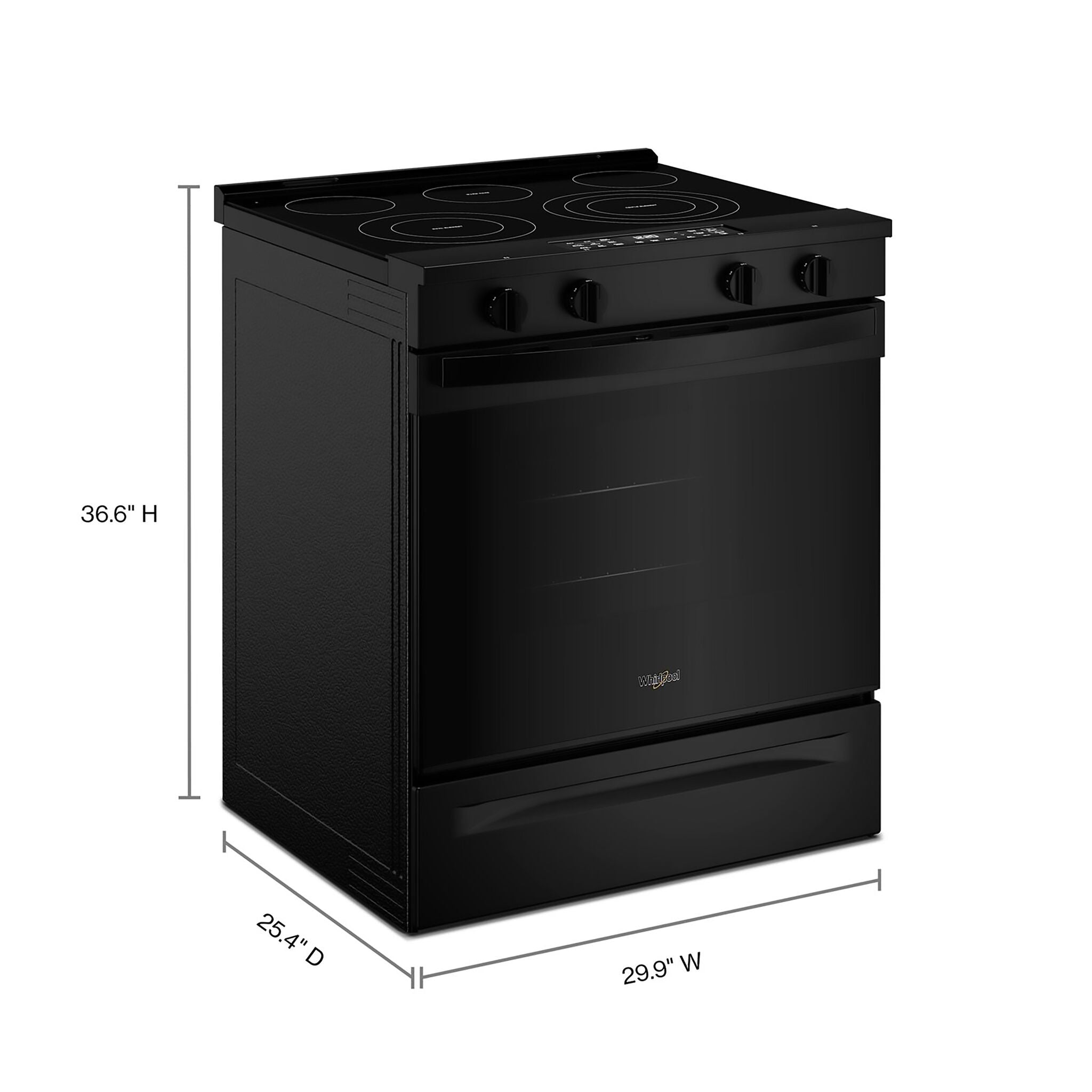 Whirlpool Black Slide-in Electric Convection Range (5.3 cu.ft.) - YWSES5030SB