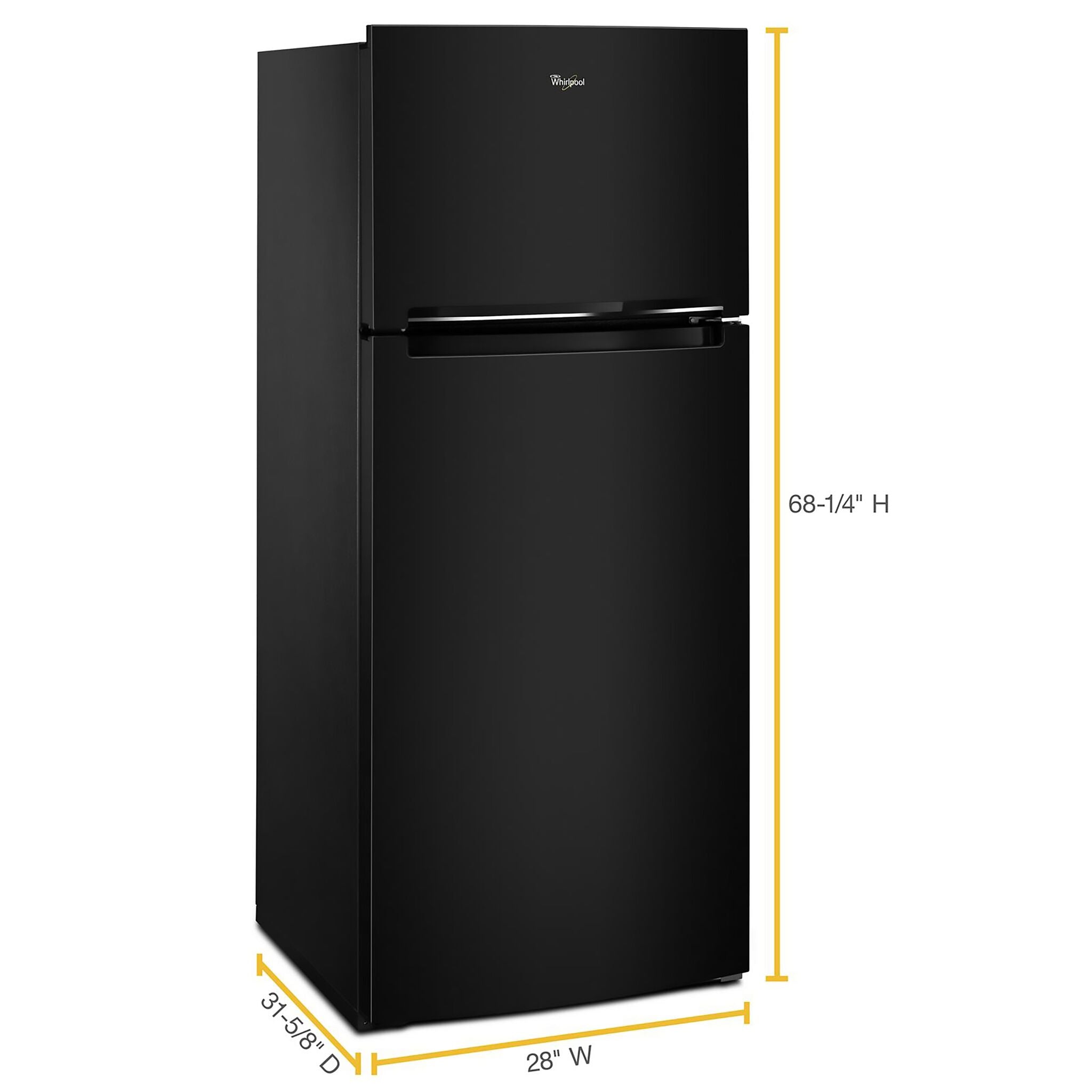 Whirlpool 28" 18 Cu. Ft. Black Top-Freezer Refrigerator - WRT518SZFB