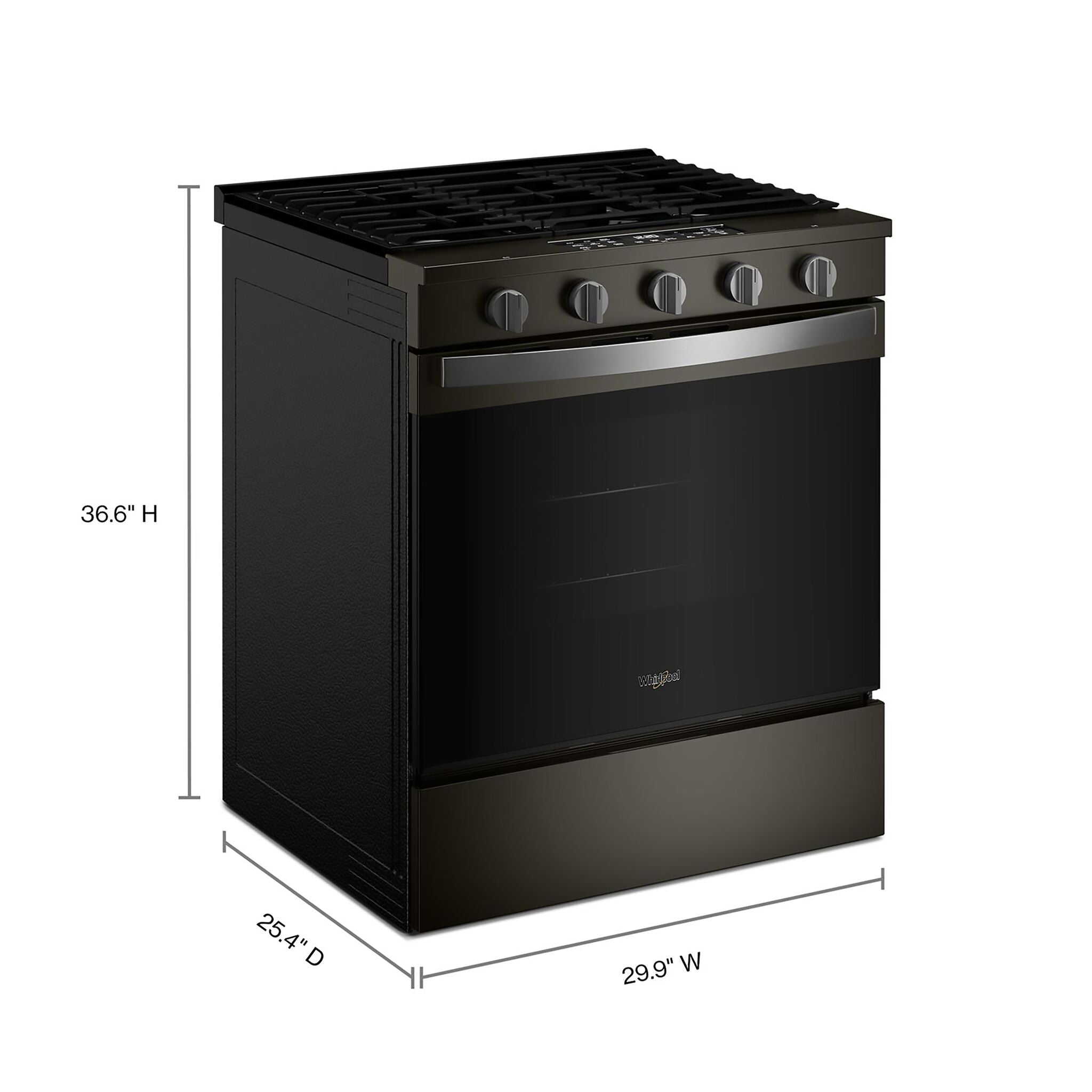 Whirlpool Black-on-Stainless Slide-In Gas Convection Range (5 cu.ft.) - WSGS5030SV
