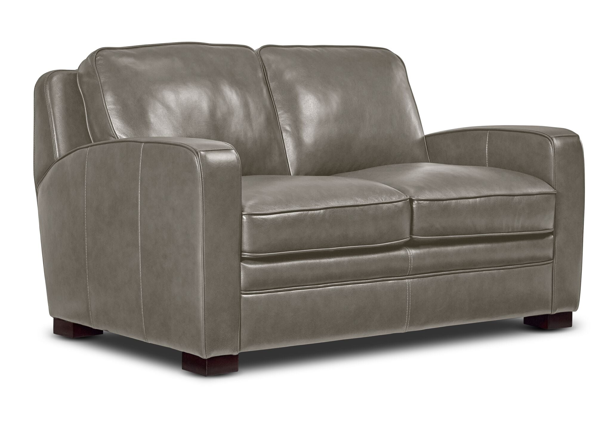 Wilmington Leather Sofa and Loveseat Set - Light Grey