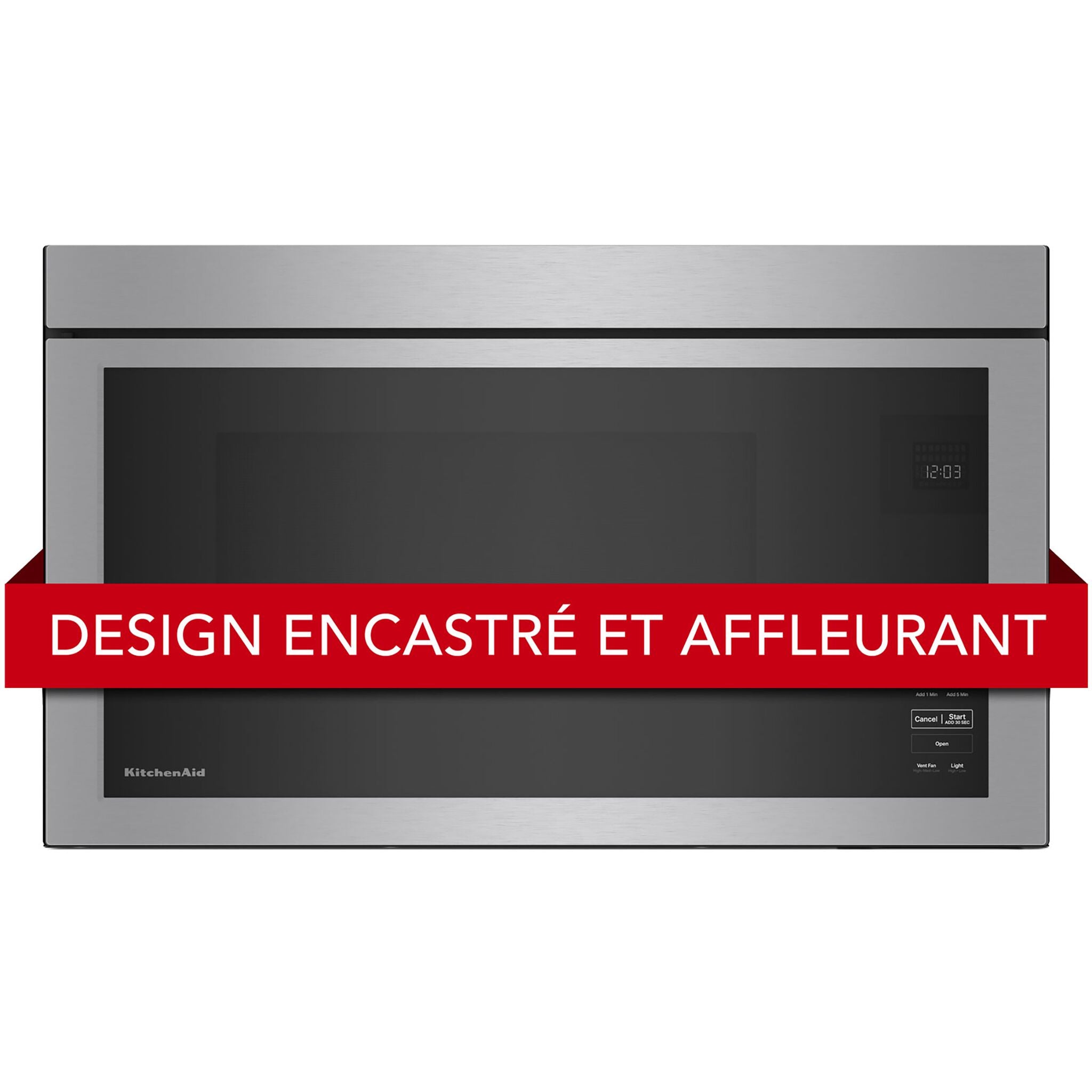 KitchenAid Four micro-ondes 1,1 pi cu avec hotte intégrée acier inoxydable PrintShieldMC YKMMF330PPS--