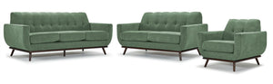 Ziva Ens. Sofa, causeuse et fauteuil - vert