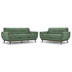 Ziva Sofa and Loveseat Set - Green