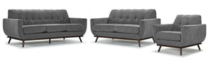Ziva Ens. Sofa, causeuse et fauteuil - gris