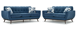 Ziva Ens. Sofa et causeuse - bleu