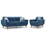 Ziva Sofa and Chair Set - Blue