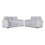 Zoey Power Reclining Sofa and Loveseat Set - Snow