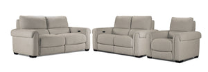 Zoey Ens. Sofa, causeuse et fauteuil inclinables électriques - bouleau