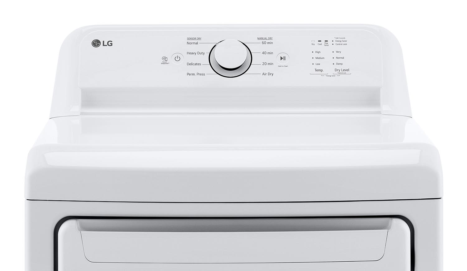 LG White Rear Control Energy Star Dryer with Sensor Dry (7.3 Cu. Ft) - DLE6100W