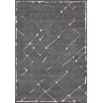 Obsidian 6'7" x 9'6" Broken Lattice Area Rug - Grey, White