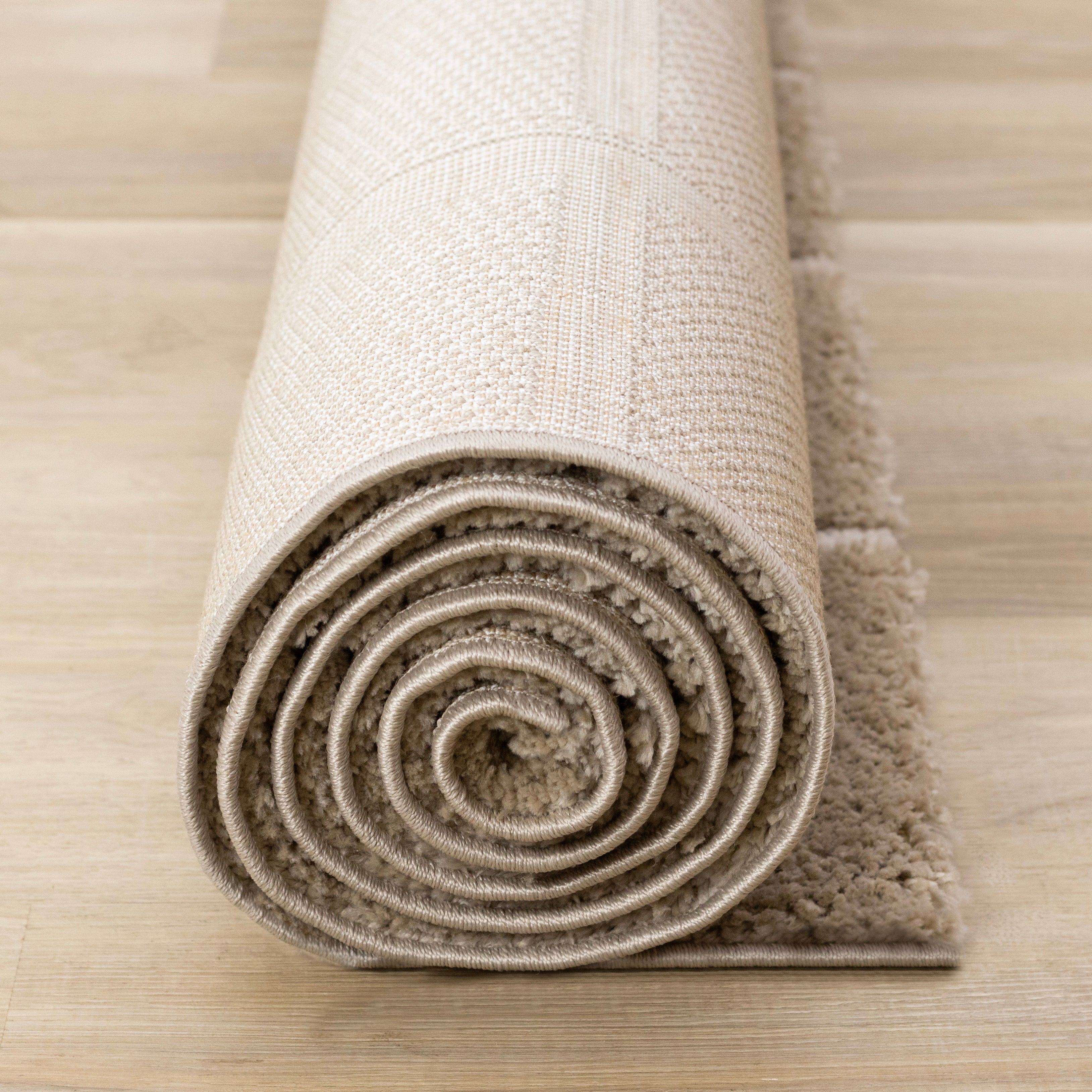 Sable Grid 6'7" x 9'6" Broken Grid Pattern Area Rug - Light Brown, Cream