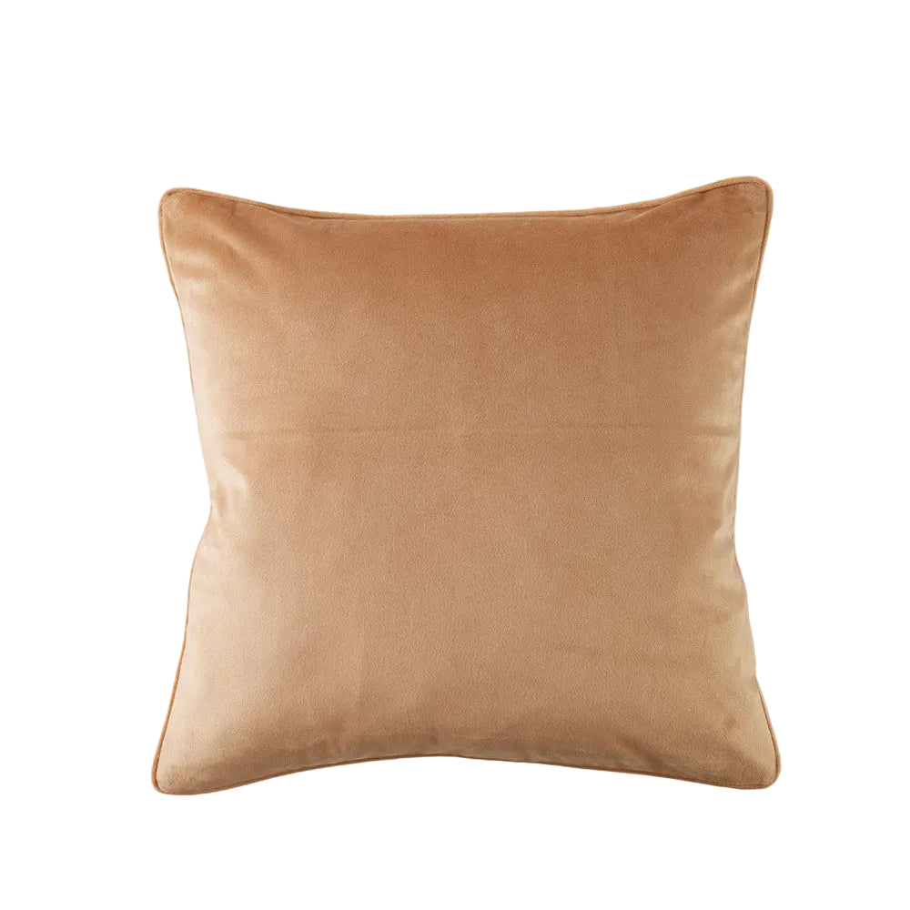 The Great Indoors 18 x 18" Green Velvet Cushion with a solid velvet finish and softly piped edges
