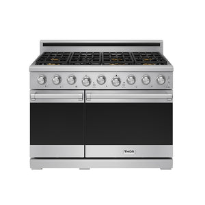 Thor Kitchen Cuisinière professionnelle 7,6 pi³ à gaz de 48po en acier inoxydable – XRG48E