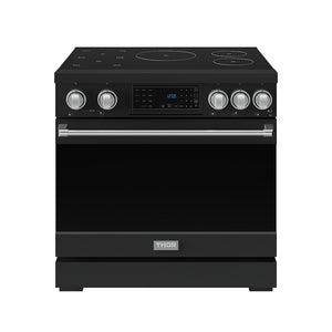 Thor Kitchen Série Gordon Ramsay Cuisinière électrique 6,0 pi³ de 36po à induction acier inoxydable noir - RSI36B