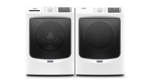 Maytag Laveuse à chargement frontal 5,5 pi³ et sécheuse au gaz 7,3 pi³ blanc MHW6630HW/MGD5630HW