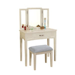 Nyla Vanity with Stool - White