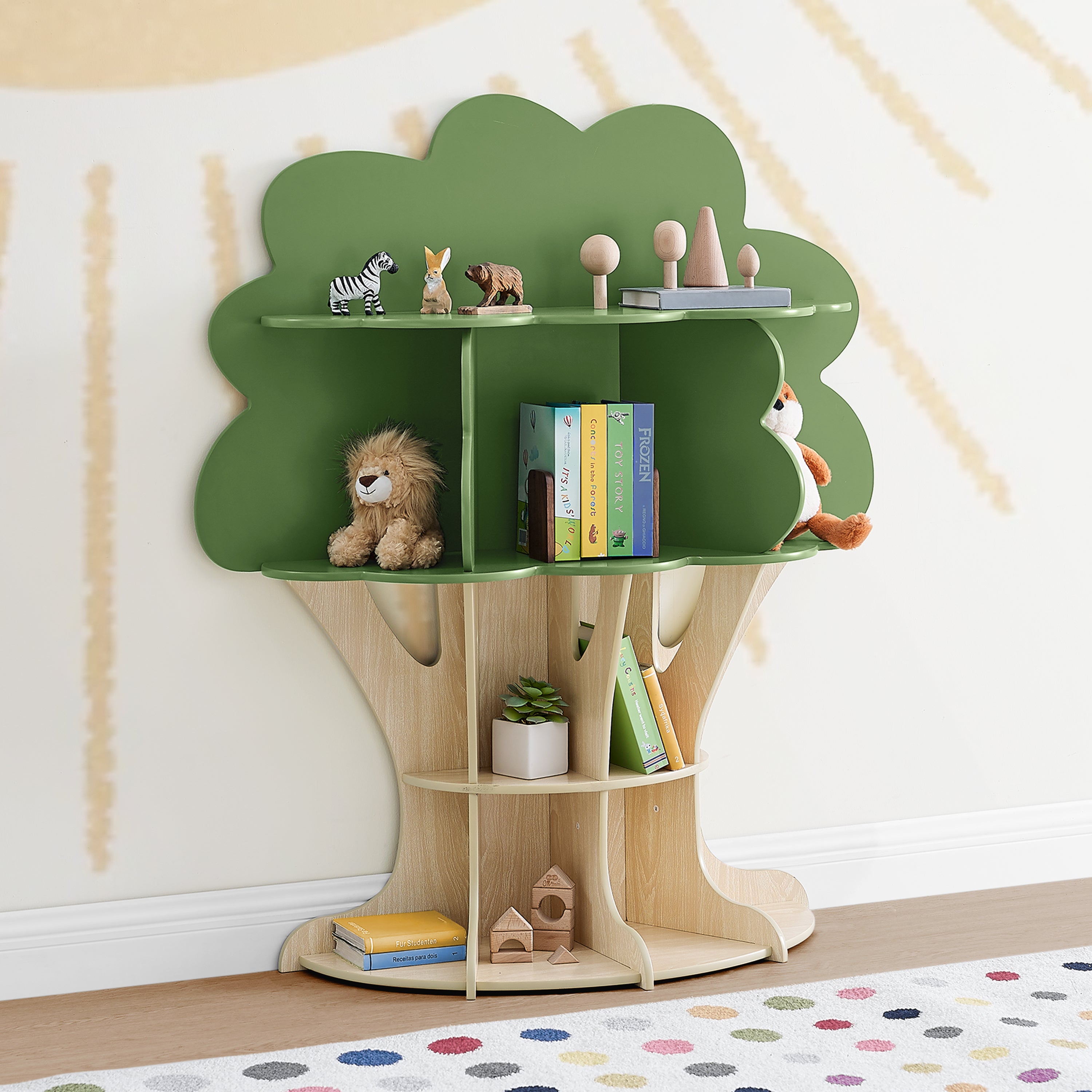 Tree Bookcase - Green, Brown