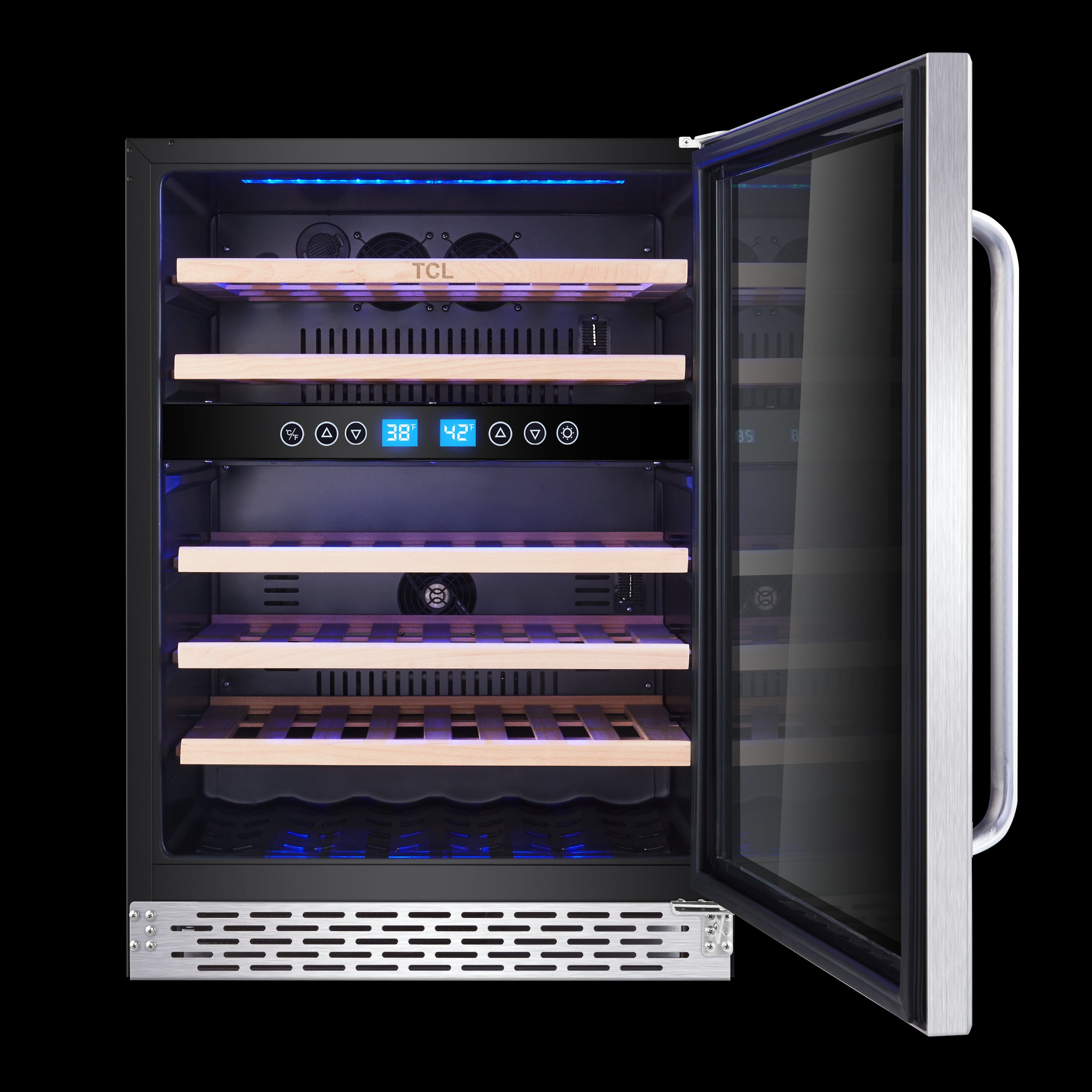 TCL Stainless Steel 46-Bottle Dual Zone Wine Cooler - W522F