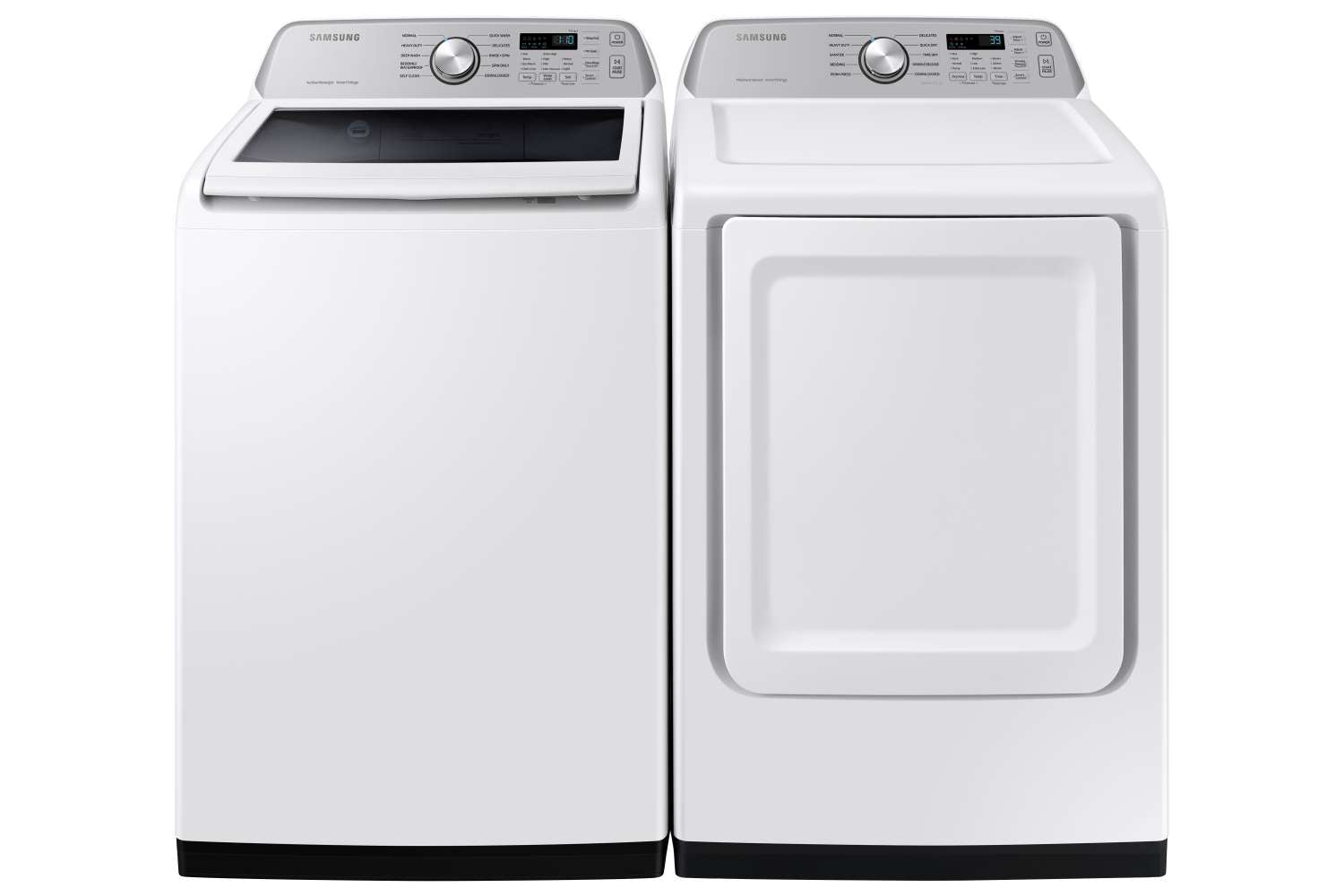 Samsung White Top Load Washer with Agitator and SmartThings (5.3 Cu.Ft) & White Electric Dryer with SmartThings (7.4 Cu.Ft) - WA46CG3505AWA4/DVE47CG3500WAC