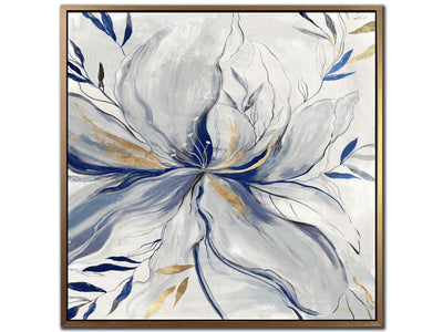 Blue in Bloom II Wall Art - White and Blue - 33 X 33