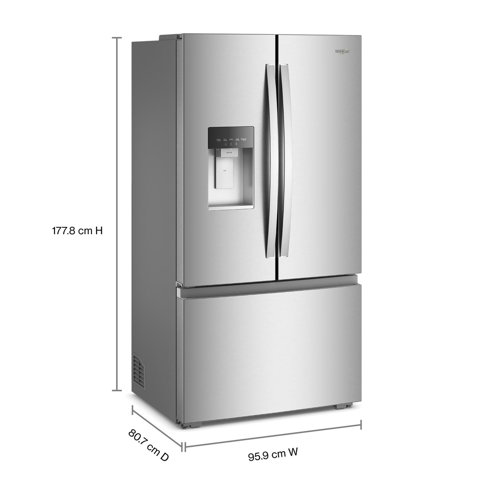 Whirlpool 36" 23 Cu. Ft. Fingerprint-Resistant Stainless Steel Counter Depth French Door Refrigerator - WRFC5236RZ