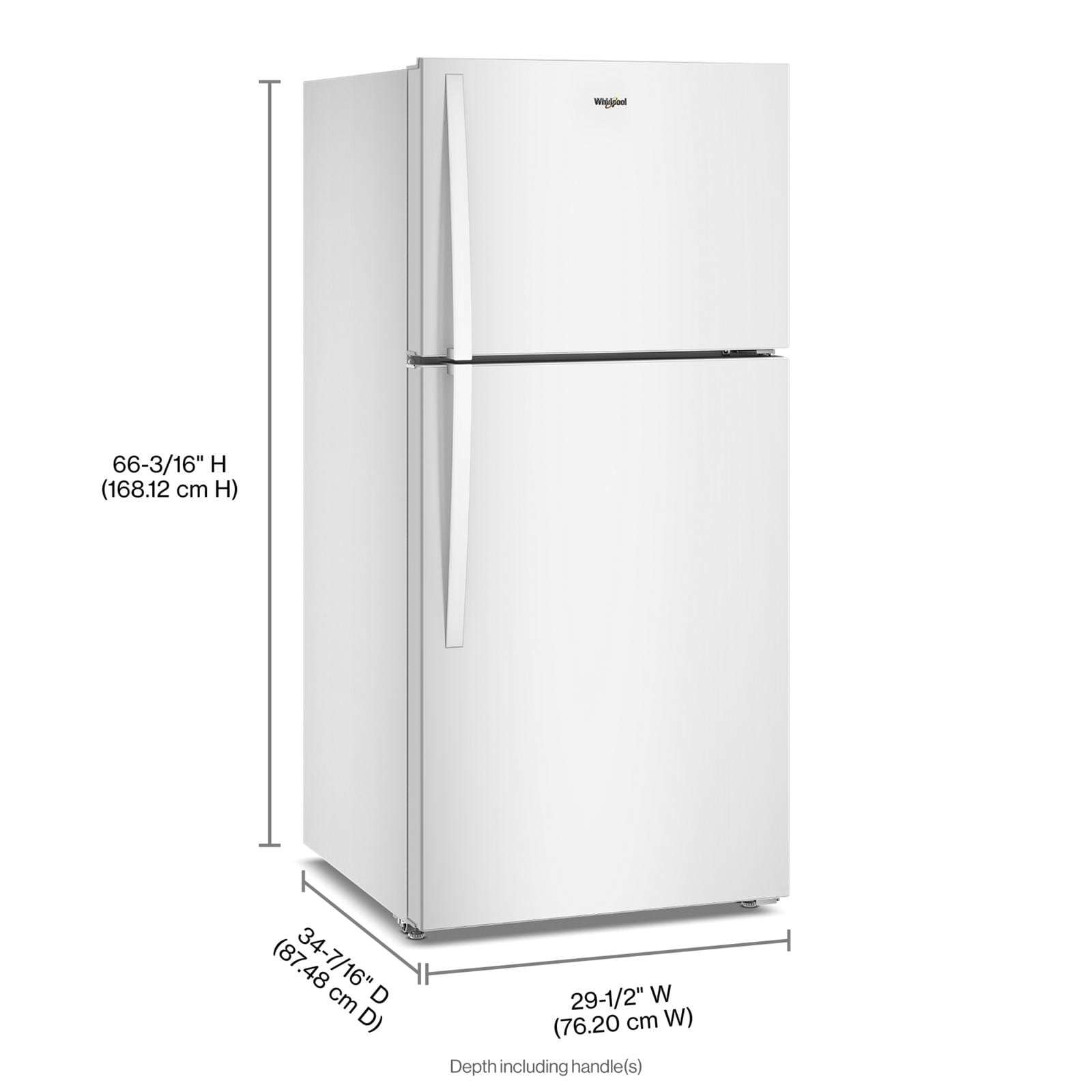 Whirlpool 30" 19 Cu. Ft. White Top Mount Refrigerator - WRTX7419SW