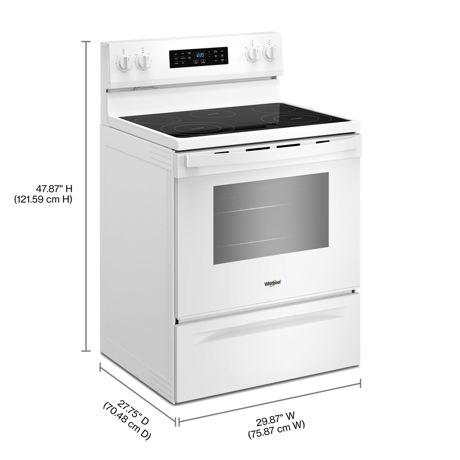 Whirlpool White Freestanding Electric Single Oven Convection Range (5.3 Cu. Ft.) - YWFES4530SW
