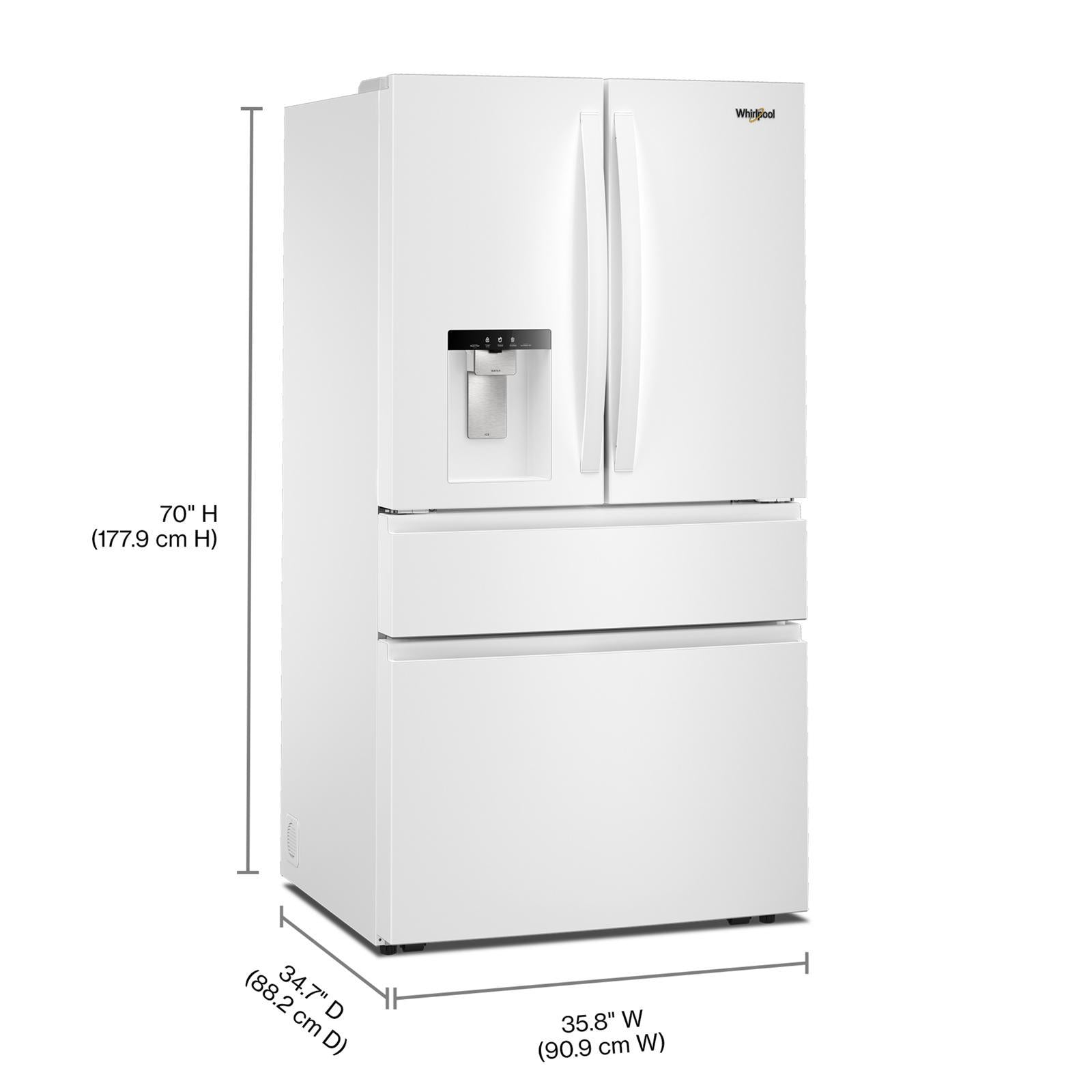 Whirlpool 36" 29 Cu. Ft. White French Door Refrigerator - WRMF3636SW