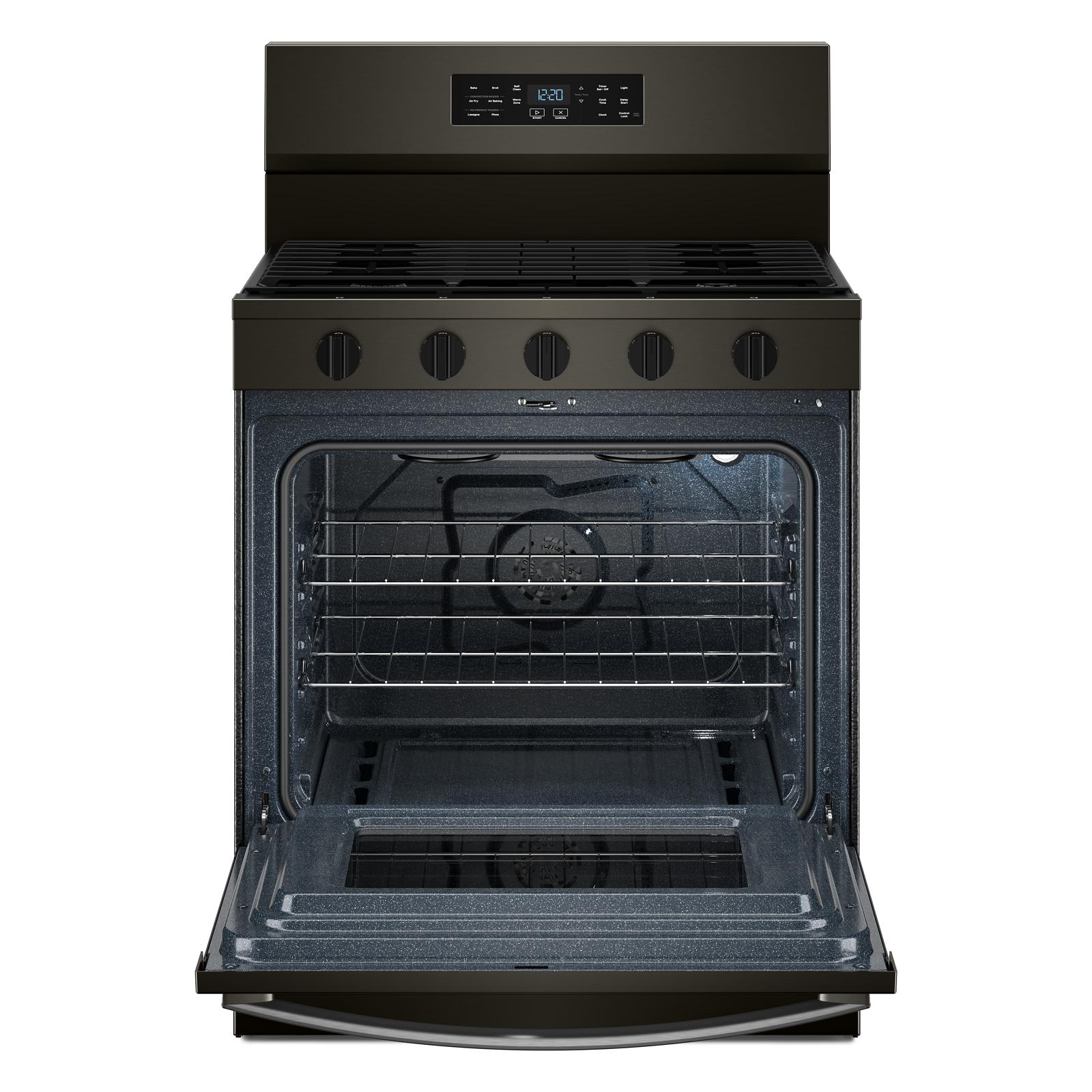 Whirlpool Black-on-Stainless Freestanding Gas Single Oven Convection Range (5.0 Cu. Ft.) - WFGS5730SV