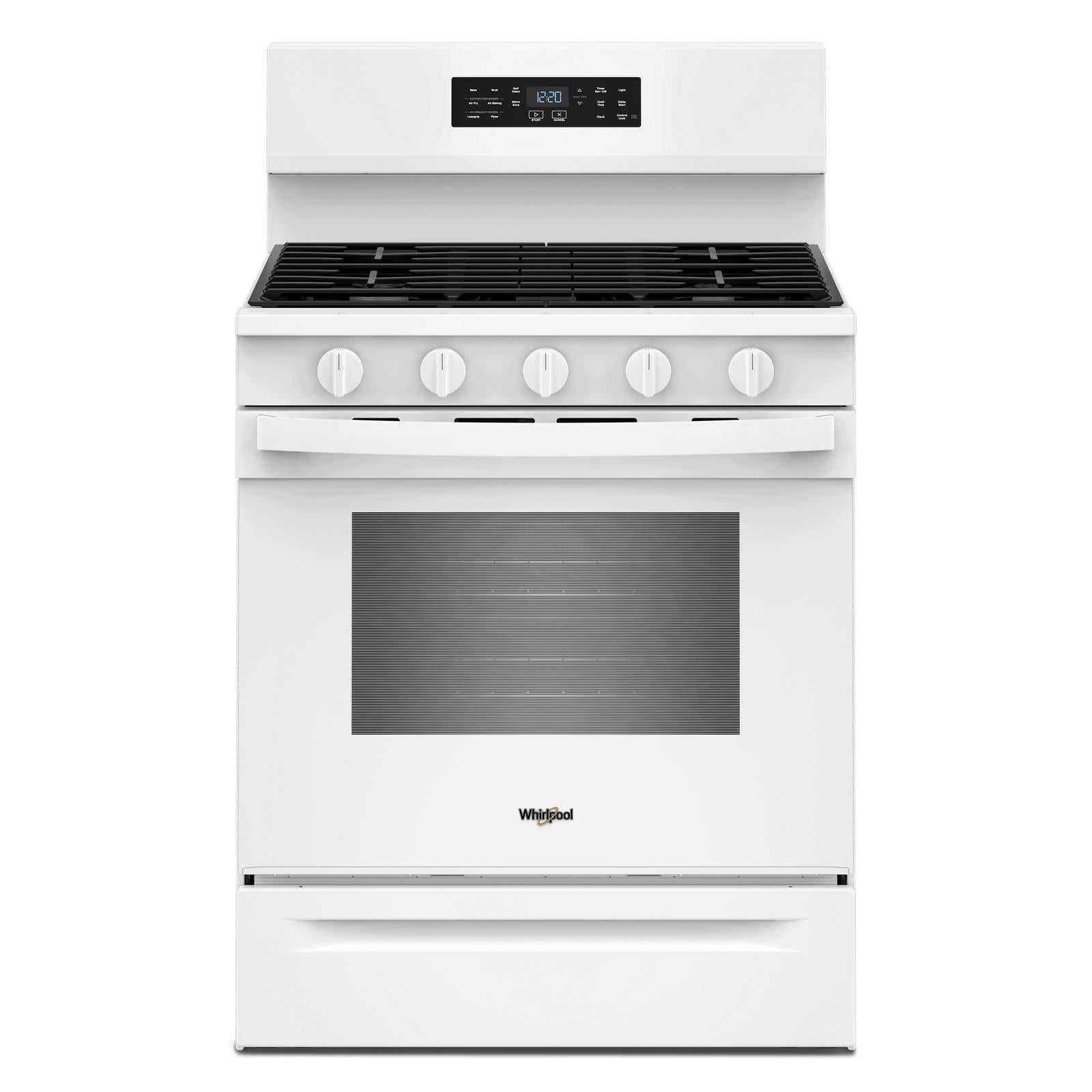 Whirlpool White Freestanding Gas Single Oven Convection Range (5.0 Cu. Ft.) - WFGS5730SW
