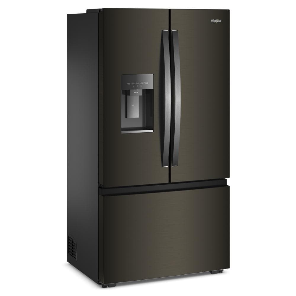 Whirlpool 36" 23.4 Cu. Ft. Black Stainless Steel Counter-Depth 3-Door French Door Refrigerator – WRFC7036RV