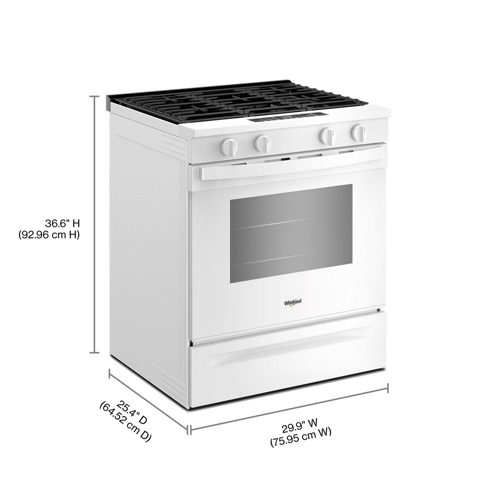 Whirlpool White Slide-In Smart Gas Convection Range (5.0 Cu. Ft.) - WSGS4530TW