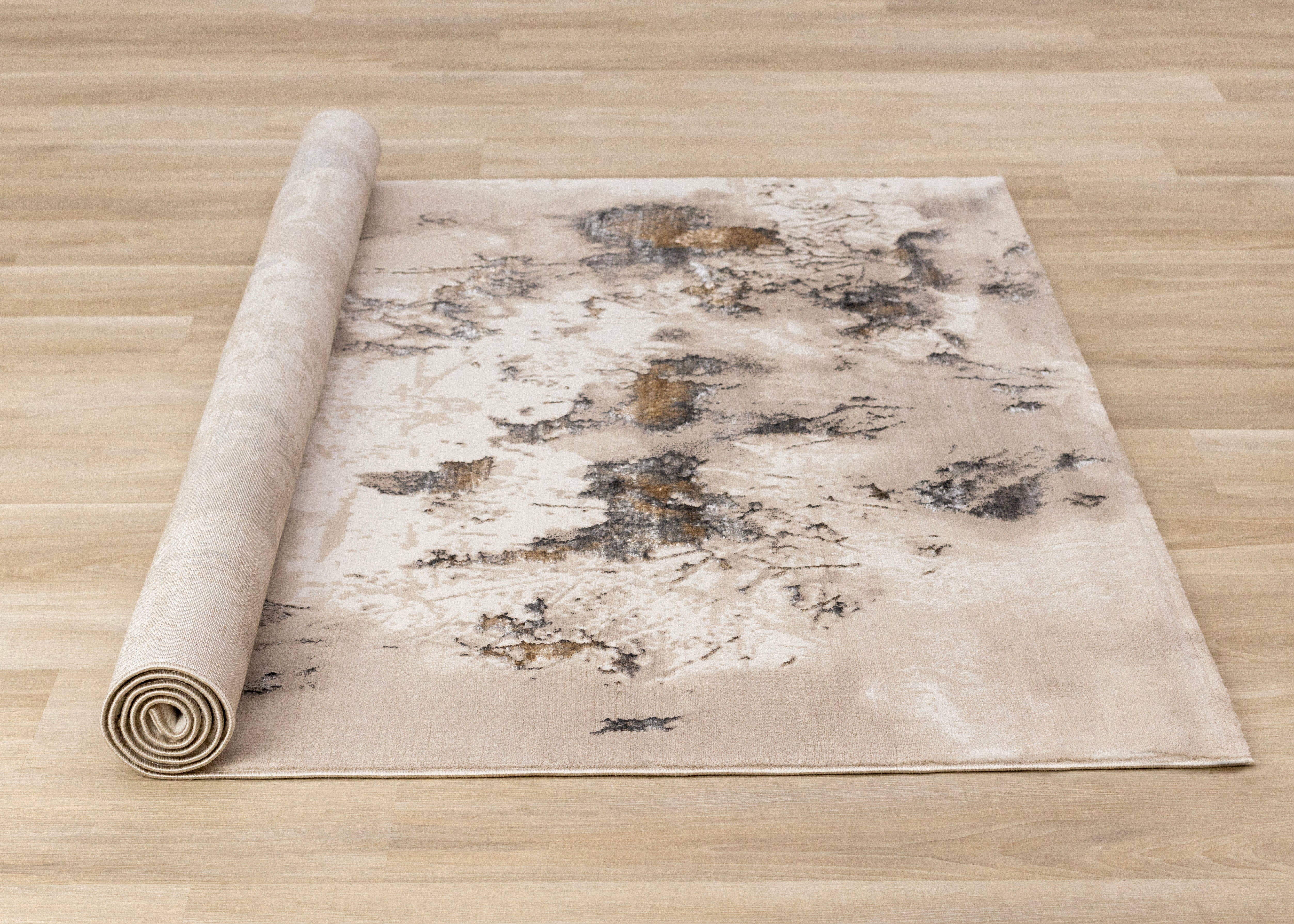 Autumn Drift 7'10" x 10'6" Distressed Foliage Area Rug - Light Brown, Beige