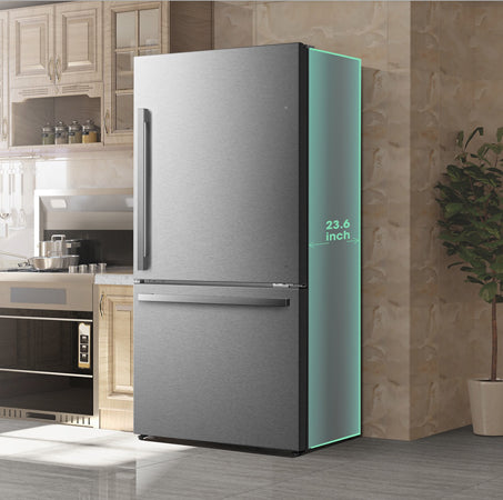 Hisense 31" 17 Cu. Ft. Fingerprint Resistant Titanium Counter-Depth Bottom-Freezer Refrigerator - RB17A2CSE