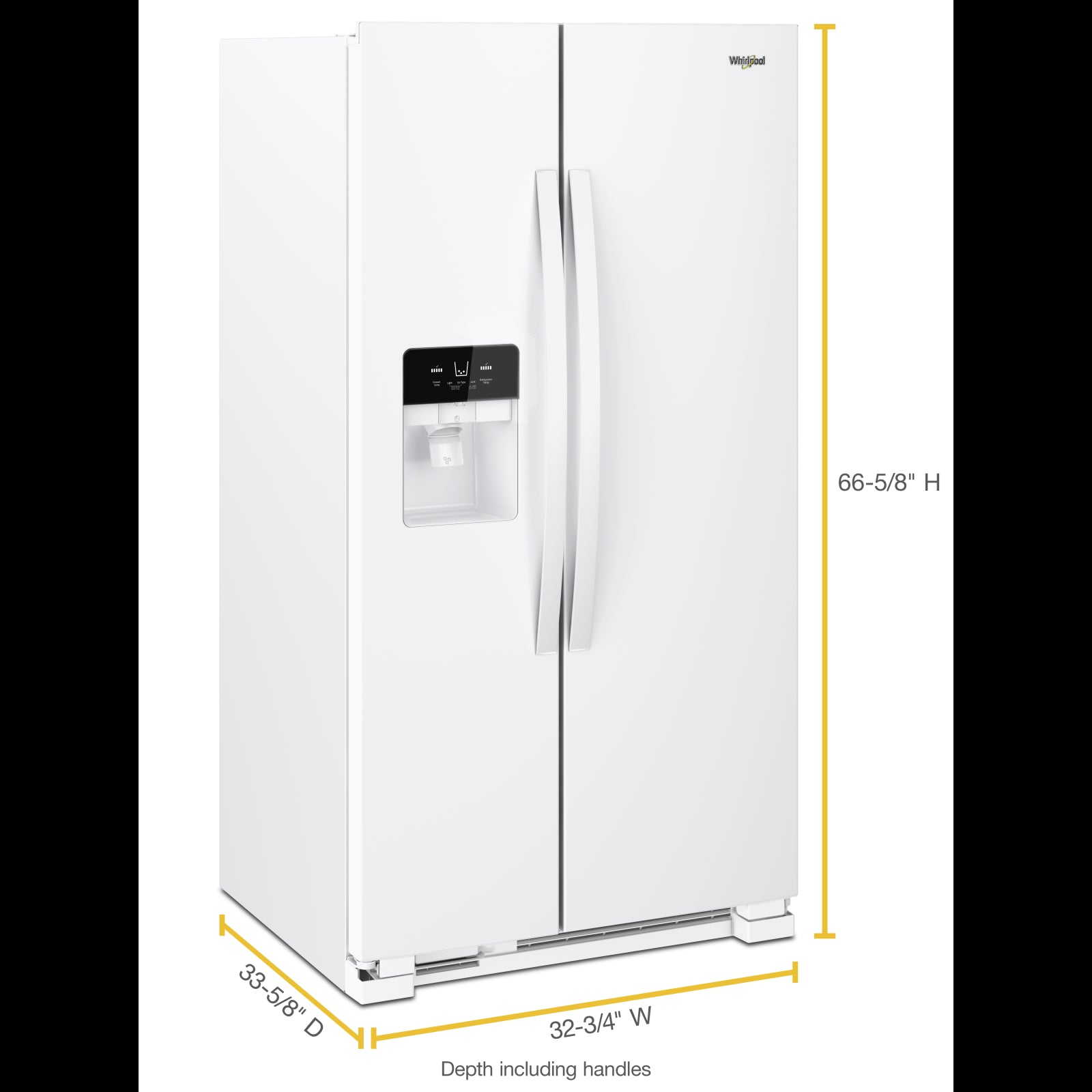 Whirlpool 32.75" 21 Cu. Ft. White Side-by-Side Refrigerator - WRS321SDHW