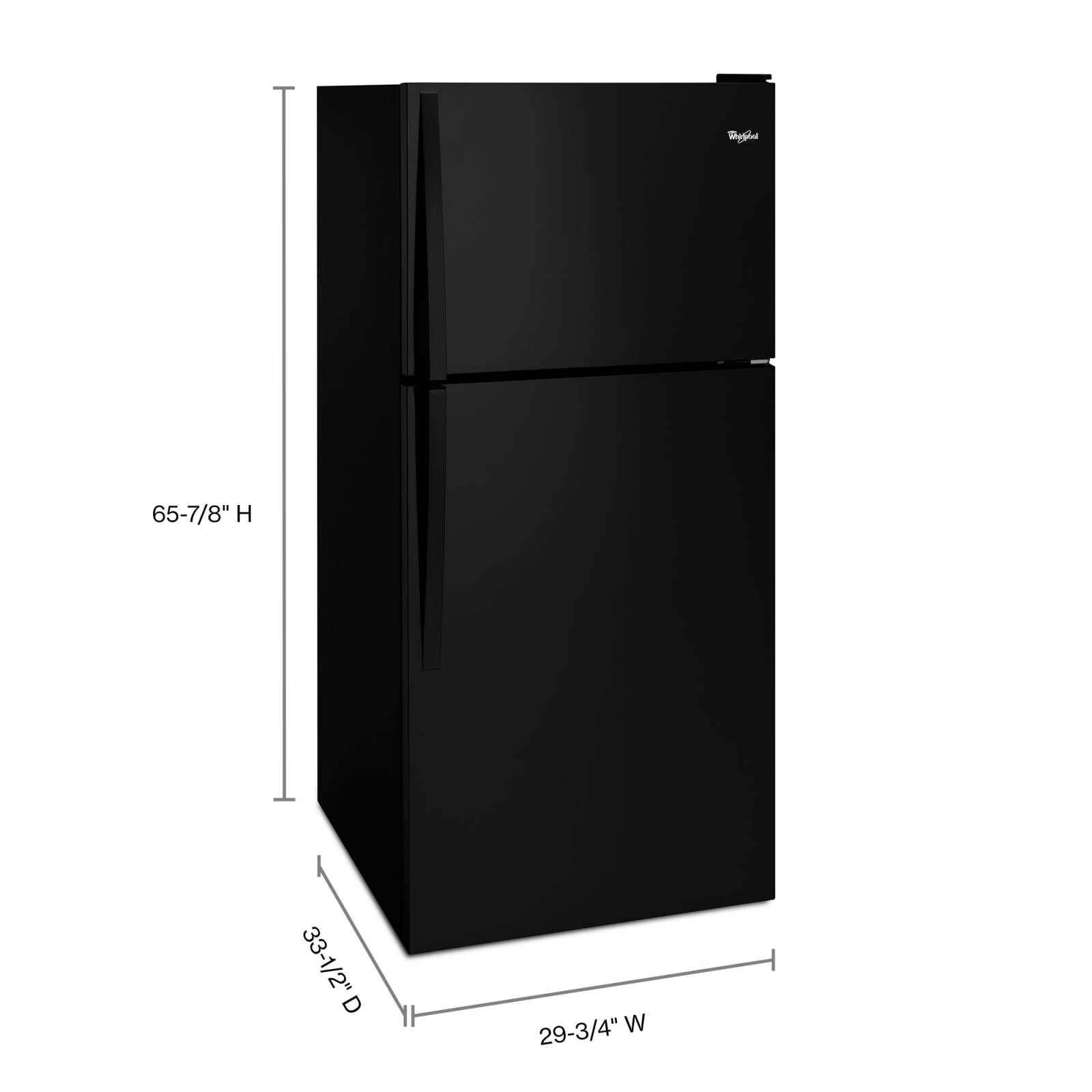 Whirlpool 30" 18.25 Cu. Ft. Black Top-Freezer Refrigerator - WRT148FZDB
