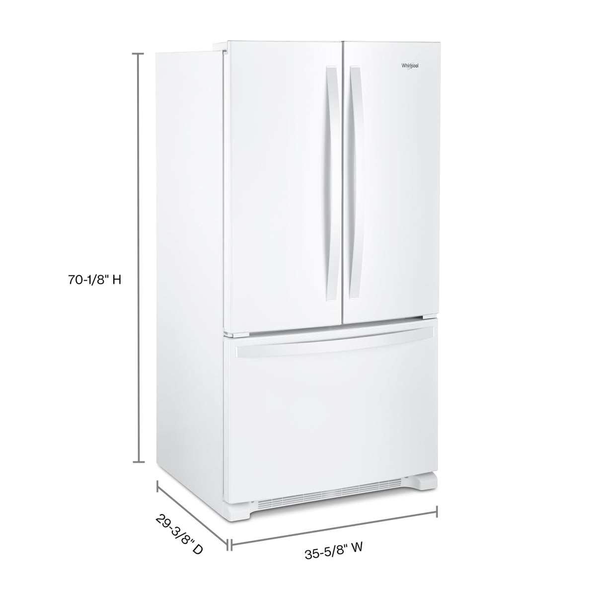 Whirlpool White Counter-Depth French Door Refrigerator (20 Cu. Ft.) - WRF540CWHW